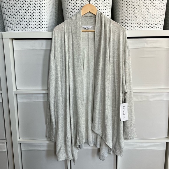 Athleta Pranayama Restore Wrap Cardigan Light Grey Heather - Picture 5 of 7